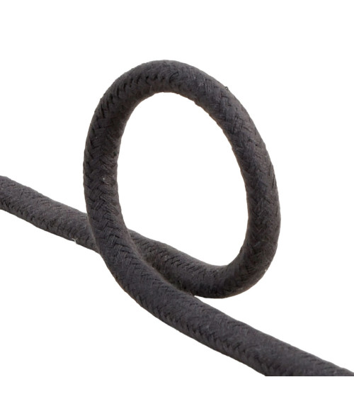 6mm grey black braided cord per meter