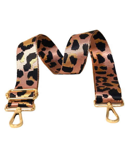 Bandolera con correa de leopardo 40x140cm rosa y negro