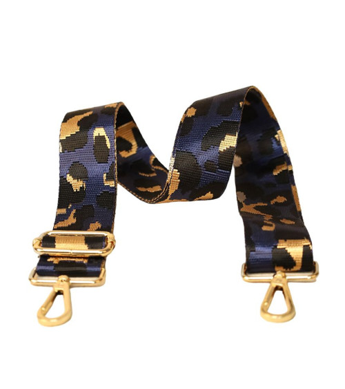 Leopard strap shoulder strap 40x140cm blue and gold