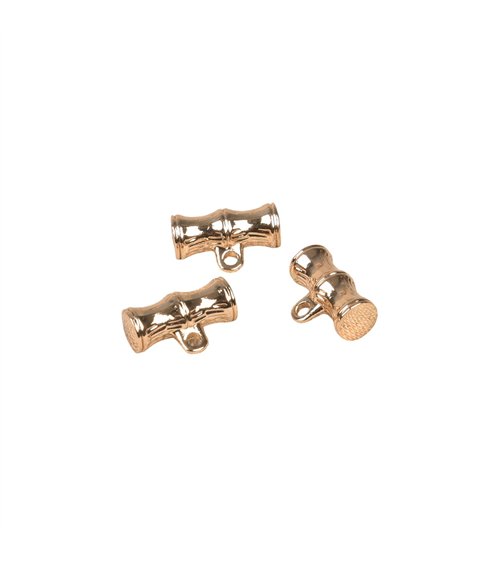 Lot de 3 boutons métal mini buchette 14mm or