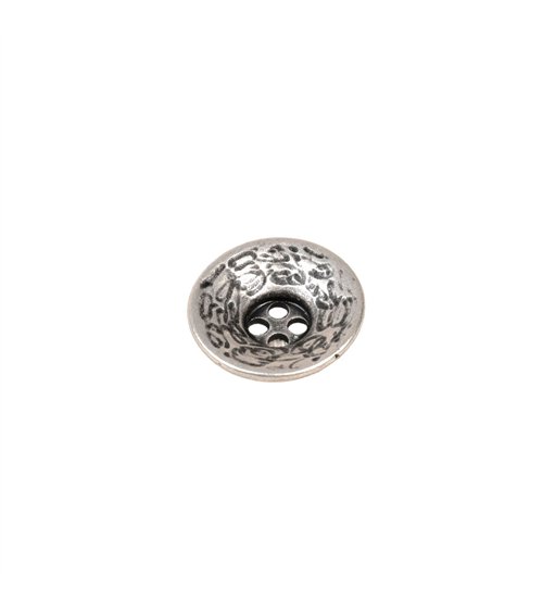 Lot de 3 boutons métal argent vieilli