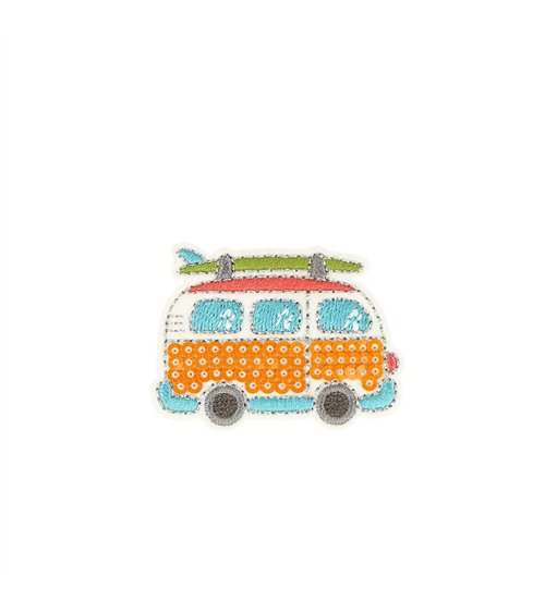 Ecusson thermocollant été sequins car 4,9cm x 3,7cm