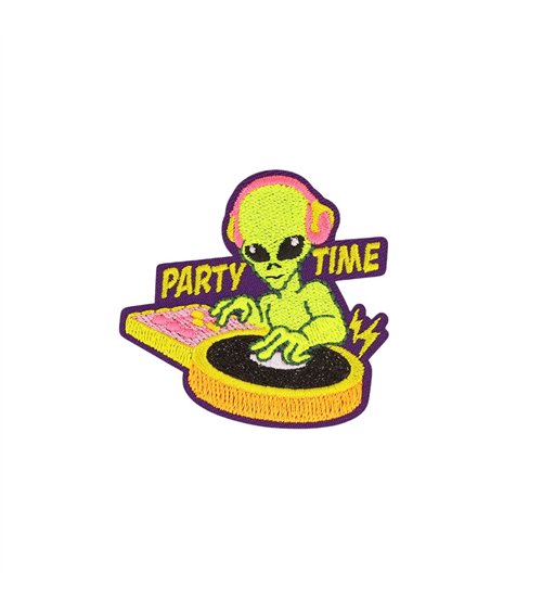 Ecusson thermocollant alien party boo pow 5cm x 4,9cm