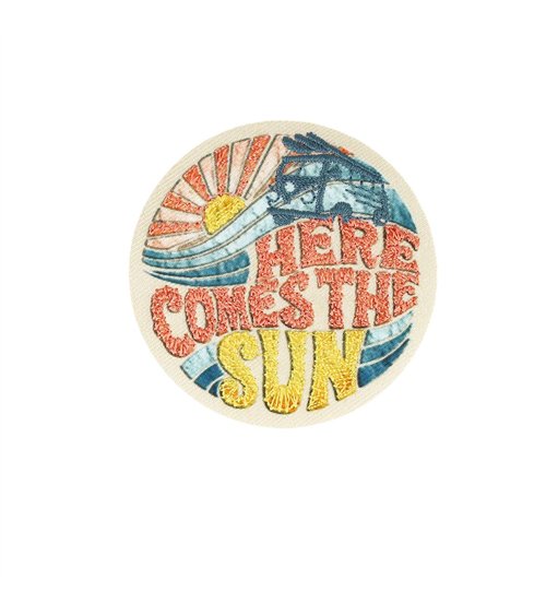 Ecusson thermocollant good vibes here comes the sun 5,4cm x 5,4cm