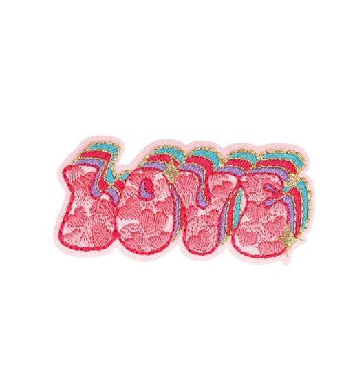 Ecusson thermocollant love coeur planète love 6,9cm x 3,3cm