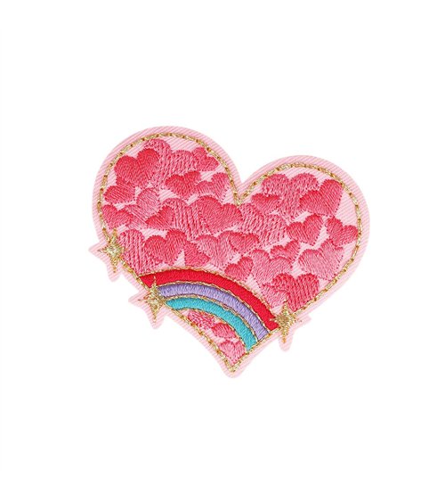 Ecusson thermocollant love coeur planète coeur 6cm x 5,5cm