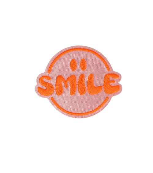 Ecusson thermocollant sourires smile 5,6cm x 4,6cm