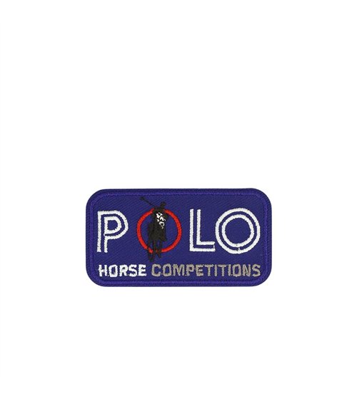 Ecusson thermocollant polo horse compétitions bleu 5,4cm x 2,9cm