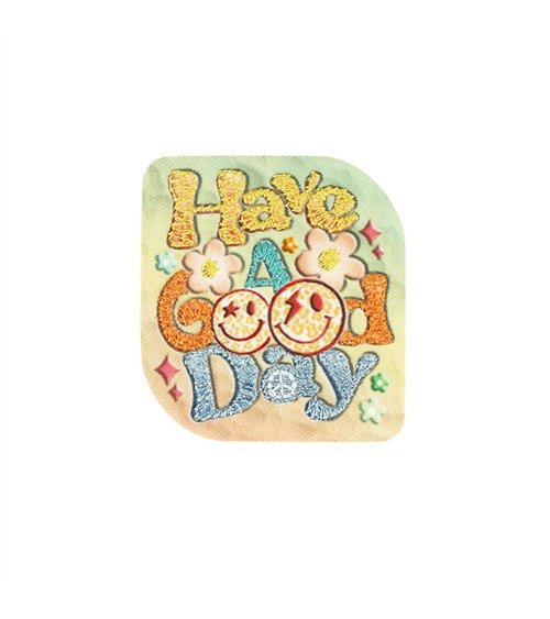 Lot de 3 écussons thermocollants good vibes have a good day 0cm x 0cm