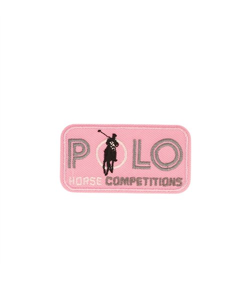 Lot de 3 écussons thermocollants polo horse compétitions rose 5,4cm x 2,9cm