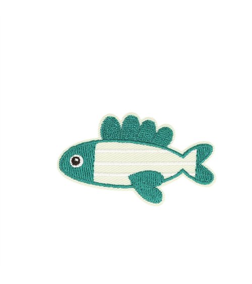 Lot de 3 écussons thermocollants faune marine poisson 6,5cm x 3,8cm