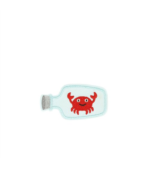 Lot de 3 écussons thermocollants baleine/bouteille bouteille 4,8cm x 2,8cm