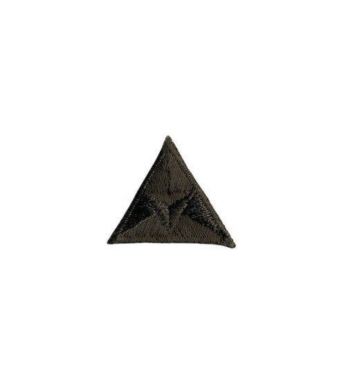 Iron-on embroidered triangle fly badge, brown, 2x2cm