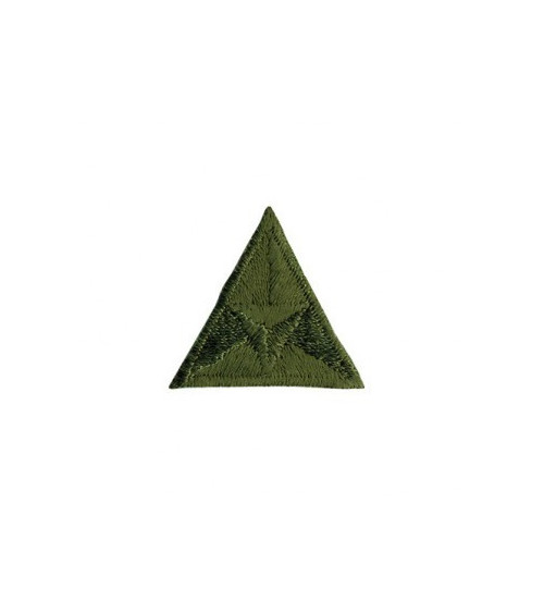 Khaki embroidered triangle fly iron-on badge 2x2cm