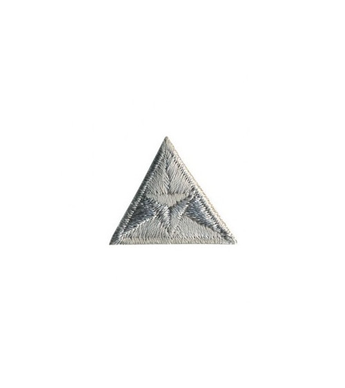 Grey embroidered triangle fly iron-on badge 2x2cm