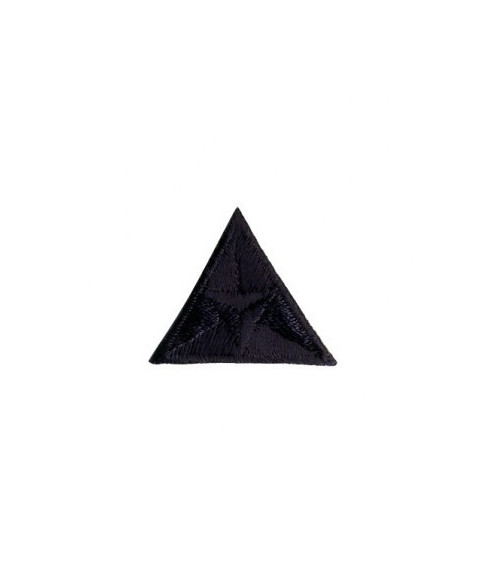 Dark grey embroidered triangle fly iron-on badge 2x2cm