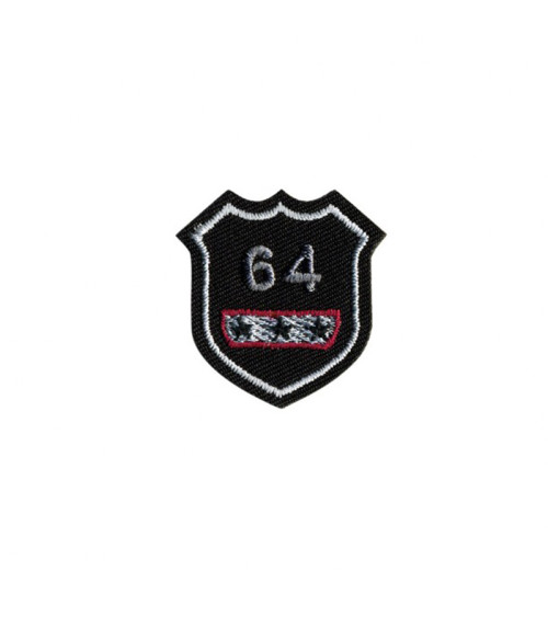 Insignia termoadhesiva 64 negro 3x4cm