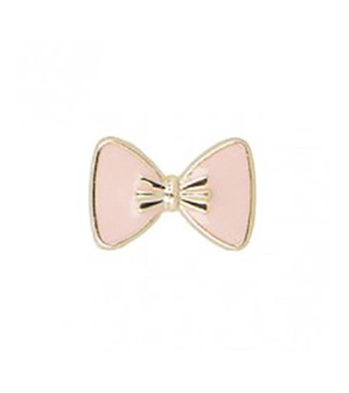 Baby pink lacquered bow jewel button 1.5cm