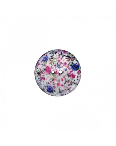 Bouton coco décoré petites fleurs  23cm