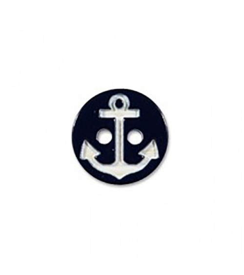 2-hole button black/white marine anchor 13cm