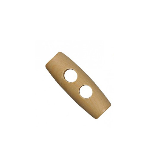 Wooden log button 2 holes natural 3cm