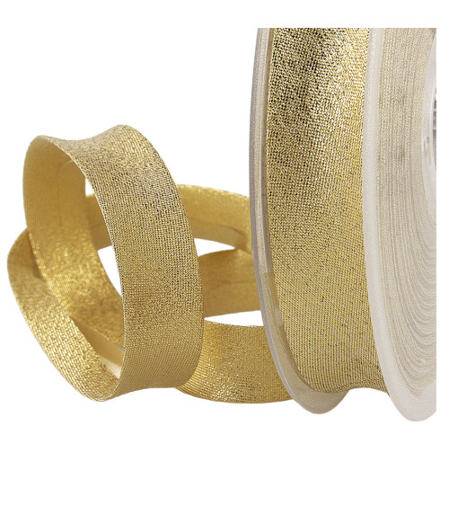 25m spool of 20mm gold metallic bias binding