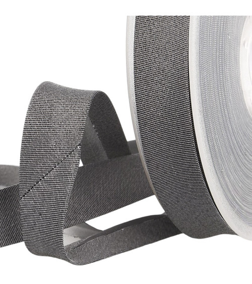 25m spool of black metallic bias binding 20mm