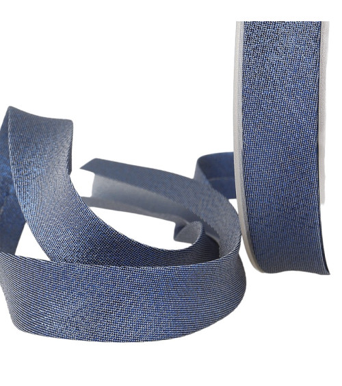 25-m-Spule, Marineblau-Metallic-Schrägband, 20 mm