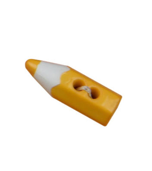 Yellow colored pencil shaped button