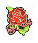 Ecusson thermocollant luminescent rose & love 4 cm x 5 cm