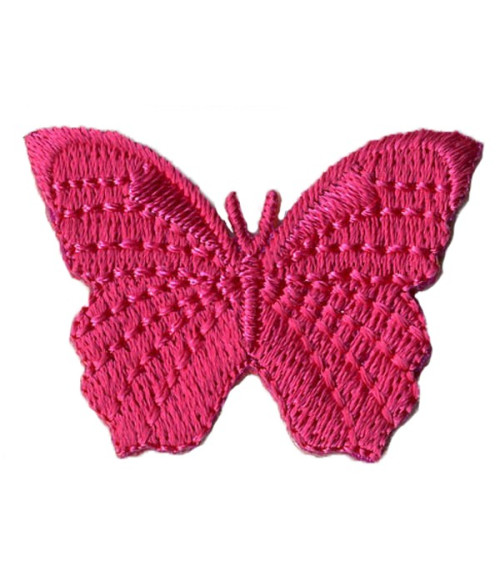 Ecusson thermocollant papillon fuchsia