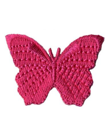 Ecusson thermocollant papillon fuchsia