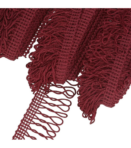 25m board Non-washable decorative fringe Bordeaux 32mm