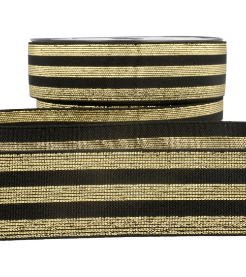 Film 20m Elastic metallic bands Black/gold 40mm