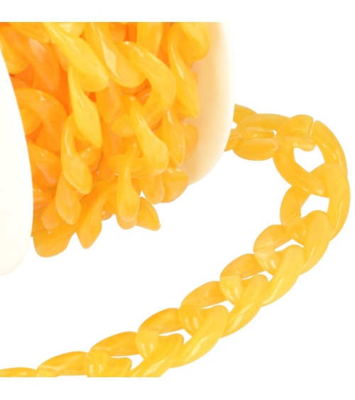 5m Spool Shiny Plastic Chain Yellow Gold 20mm