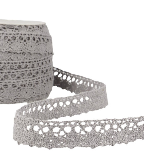 25m Spool of Medium Grey Lace 18mm