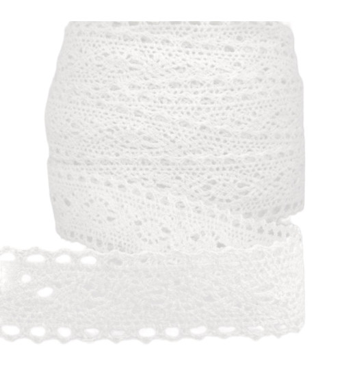 25m Spool of White Lace 30mm