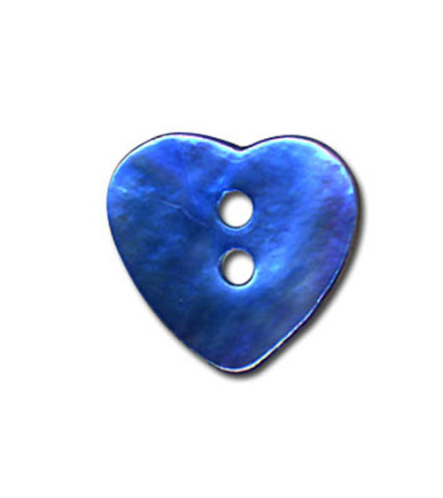 Turquoise Heart Shaped Mother of Pearl Button