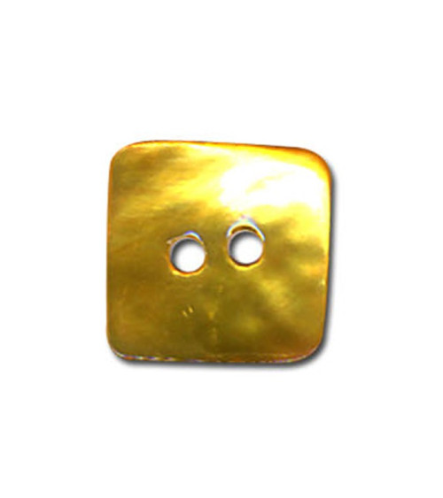 Square button in yellow mother-of-pearl