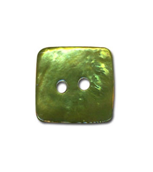 Square button in mother-of-pearl, jade color