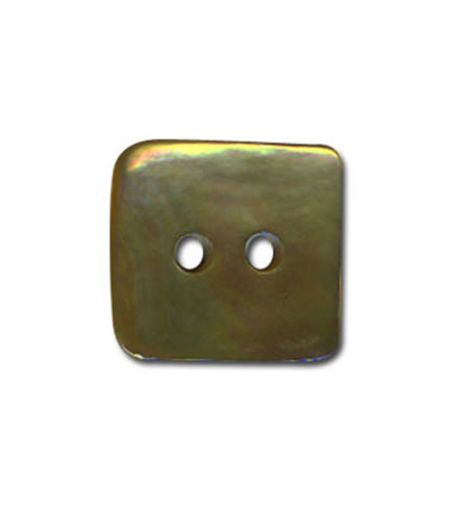 Square button in mother-of-pearl, khaki color