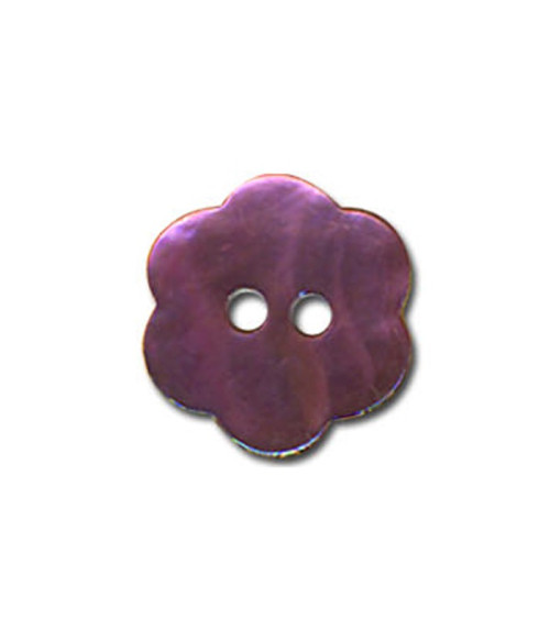 Plum-colored mother-of-pearl flower button