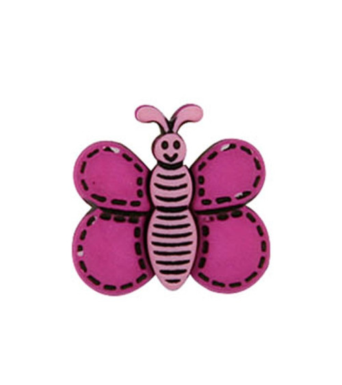 Fuchsia Color Butterfly Button