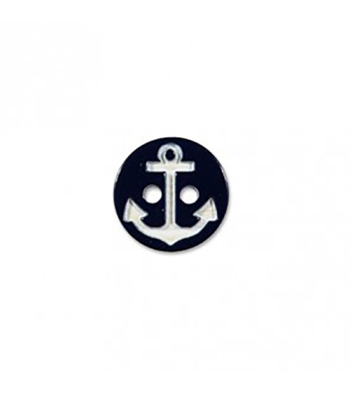 2-hole button black/white marine anchor 13cm