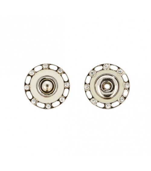 24mm ivory rhinestone snap buttons