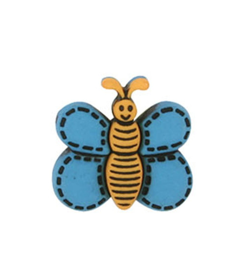 Turquoise Butterfly Button