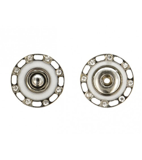 24mm rhinestone snap buttons, silver color