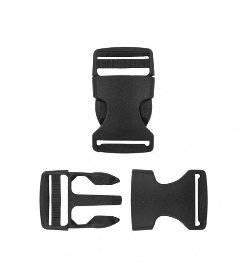 Set of 2 black plastic anti-slip buckles 52mm x 30mm