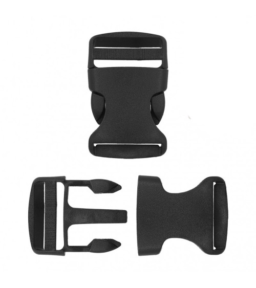 Plastic anti-slip buckle, single unit, black, 60mm x 38mm