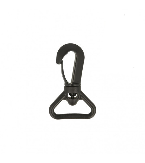 Box of 2 black plastic carabiners 32mm